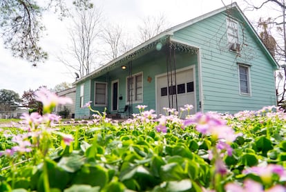 A home is shown in Galena Park, Texas, Sunday, Feb. 19, 2023, where, according to Harris County Sheriff Ed Gonzalez, a man killed three teenaged girls and himself on Saturday night.