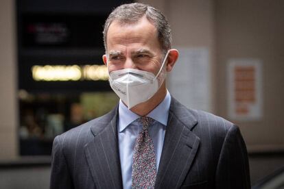 MADRID, SPAIN - APRIL 08: King Felipe VI Of Spain attends CEPYME awards at the Reina Sofía Museum on April 08, 2021 in Madrid, Spain. (Photo by Paolo Blocco/Getty Images)