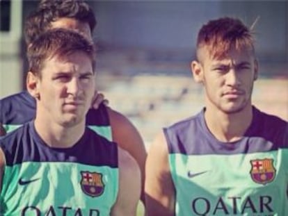 Foto publicada por Neymar en Instagram en la que aparece junto a Messi