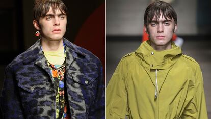 Lennon Gallagher, hijo del polémico Liam Gallagher (Oasis), también presumió de entrecejo en el último desfile de Topman.