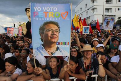 Acto de campaña de Gustavo Petro en Colombia. 