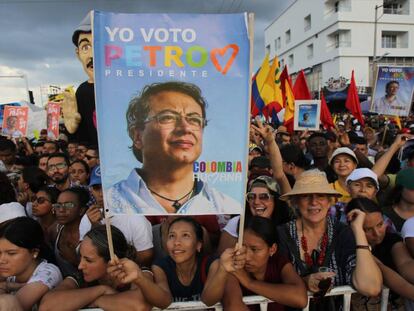 Acto de campaña de Gustavo Petro en Colombia. 