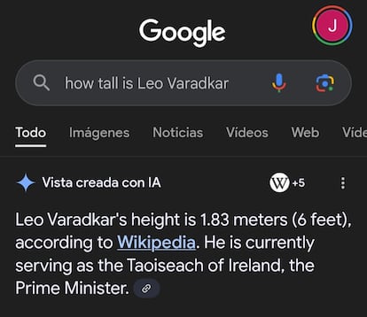 Pantallazo de una búsqueda en Google con información incorrecta, hecha el 10 de junio por el autor.