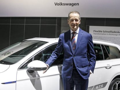 Herbet Diess, presidente de Volkswagen, antes de la junta de accionistas de hoy, en Berl&iacute;n. 