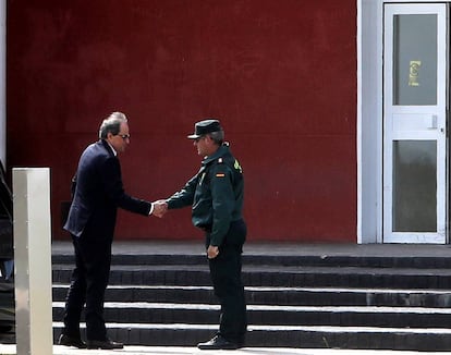 Torra en la seva visita a Junqueras a la presó d'Estremera el 4 de juny.