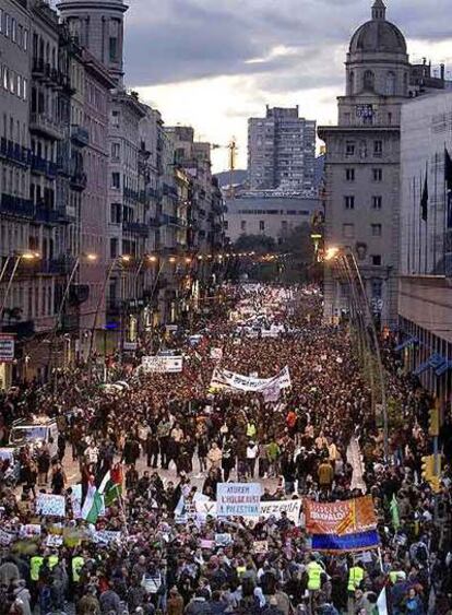 La manifestación de ayer en Barcelona.