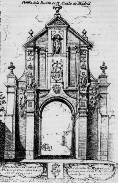Primitiva puerta de Alcalá, precursora de la actual.