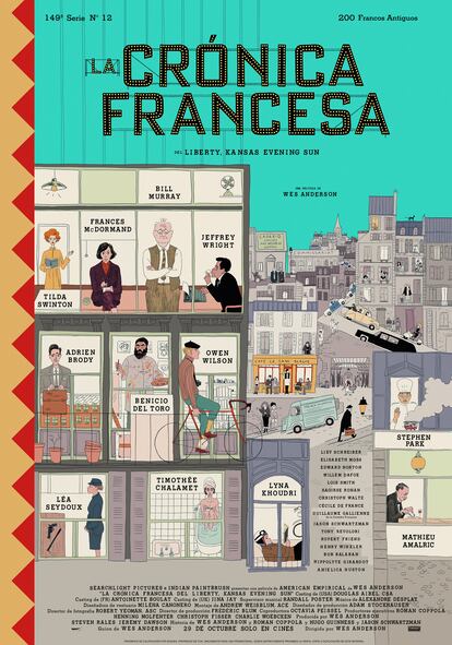 Cartel de la película 'La Crónica Francesa', realizado por Javi Aznarez.