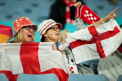 Seguidores de la selección de Inglaterra en el Estadio Australia de Sídney. 