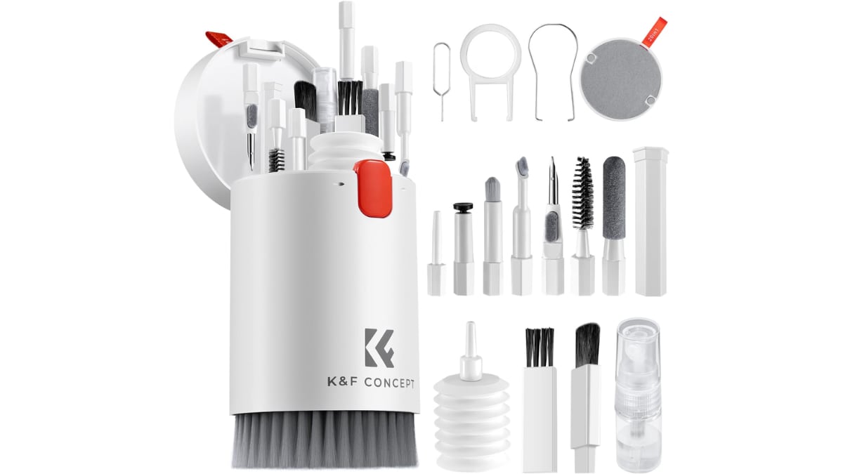 Kit 20 en 1 para limpiar ordenadores y otros dispositivos.