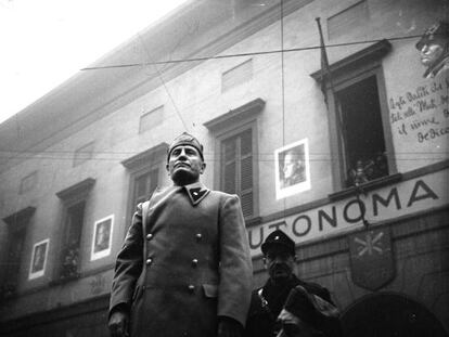 Mussolini como 'Duce' durante la Segunda Guerra Mundial.