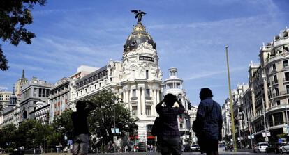Edificio Metrópolis entre las calles de Alcala y la Gran Via de Madrid.