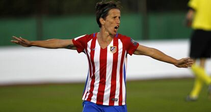 Sonia Bermúdez, en un partido con el Atlético.