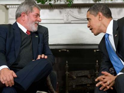 Luiz Inácio Lula da Silva y Barack Obama, durante su encuentro en el Despacho Oval de la Casa Blanca.