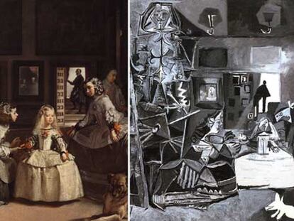 Detalle de &#39;Las meninas&#39; (1656), de Diego Velázquez, izquierda, y &#39;Las meninas (conjunto), según Velázquez&#39; (1957), de Pablo Ruiz Picasso.