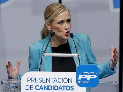La candidata del PP a la Comunidad de Madrid, Cristina Cifuentes, el pasado lunes.