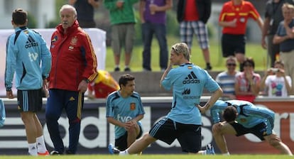 Del Bosque en un entrenamiento en la ciudad de Schruns.