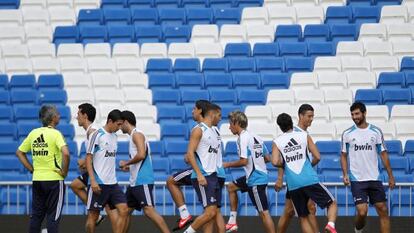 Real Madrid players prepare for the new season.