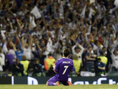 Cristiano Ronaldo festeja en Cardiff.