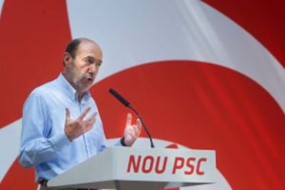 Rubalcaba, el pasado d&iacute;a 15 en un acto del PSC.