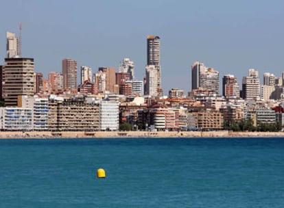 Una vista panorámica de los hoteles de Benidorm