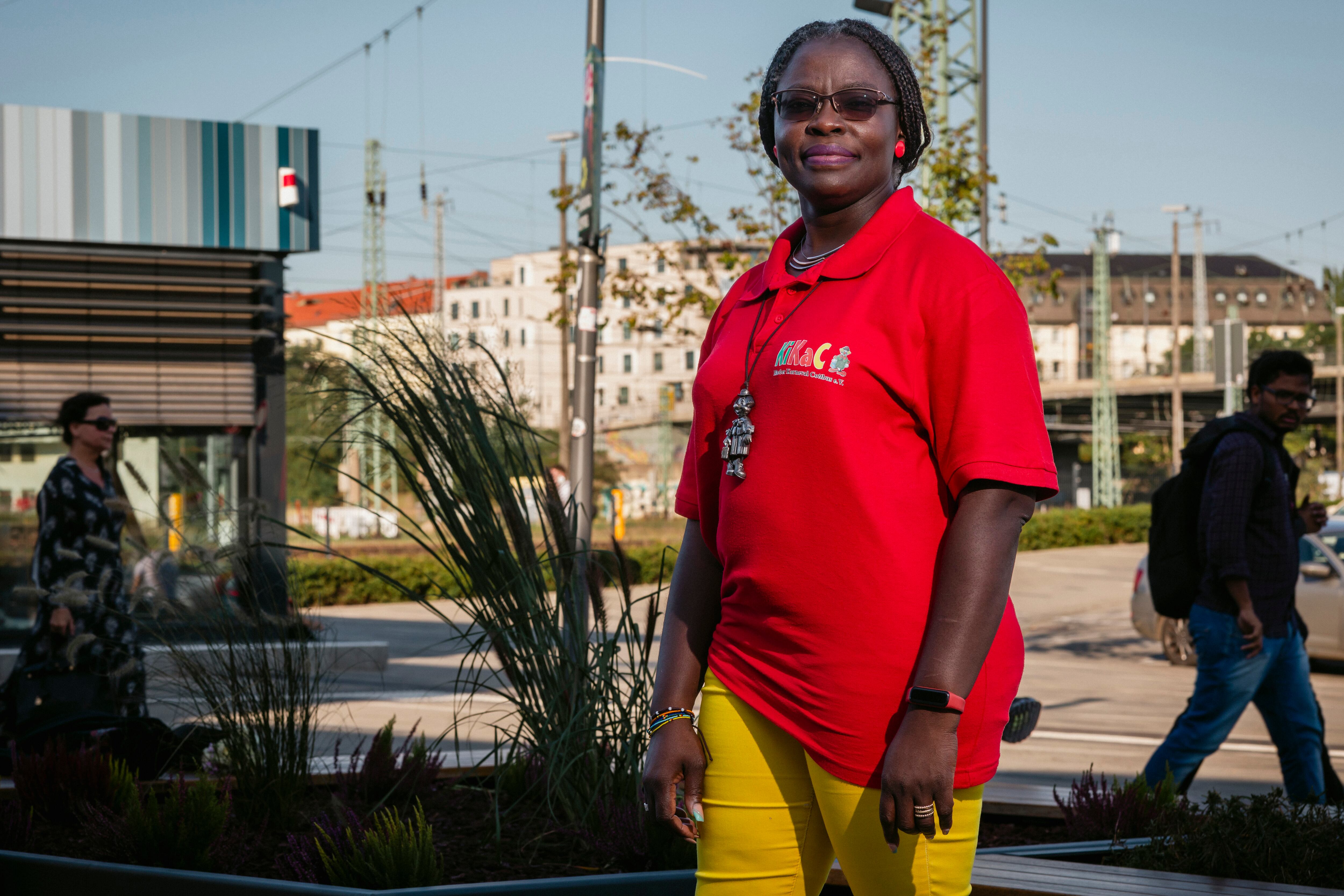 Adeline Abimnwi Awemo, candidata por la CDU en Cottbus en las elecciones de Brandenburg el próximo domingo 22 de septiembre. 