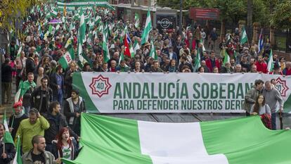 Manifestaci&oacute;n a favor de los derechos de los andaluces el pasado diciembre.