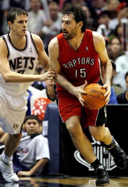 Jorge Garbajosa en su debut ante los New Jersey Nets el pasado miércoles