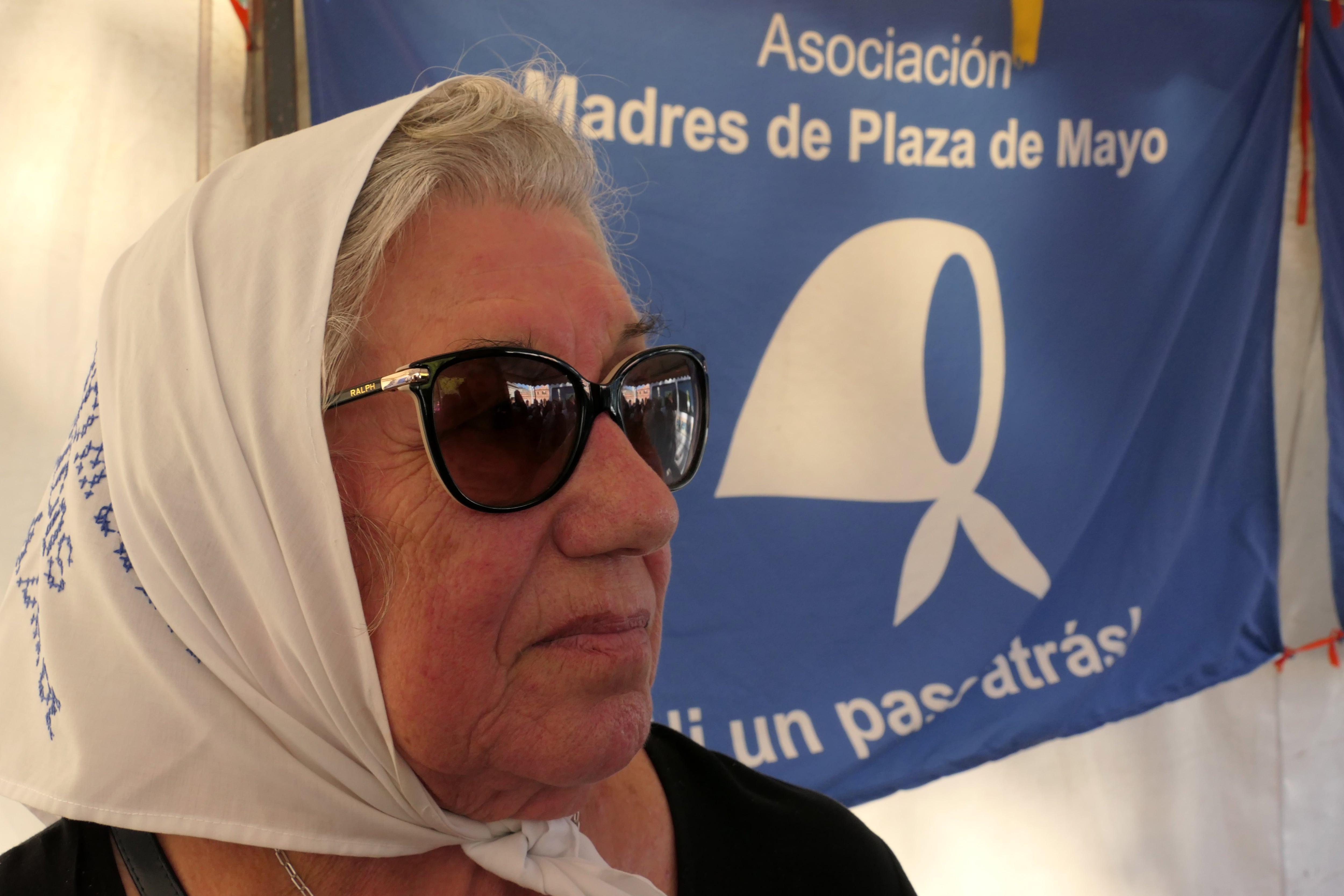 Carmen Arias, este jueves en la Plaza de Mayo.