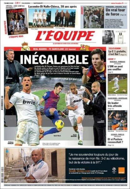 Portada del diario francés L'Equipe.