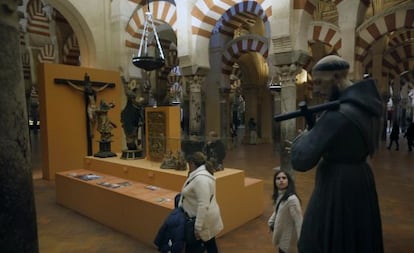 A temporary exhibition inside Córdoba’s mosque-cathedral.