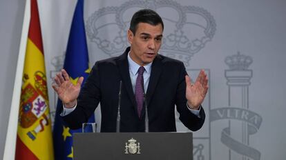 El presidente del Gobierno, Pedro Sánchez, en la Moncloa, el pasado 13 de enero. 