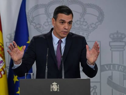 El presidente del Gobierno, Pedro Sánchez, en la Moncloa, el pasado 13 de enero. 