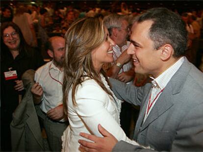 Trinidad Jiménez y Rafael Simancas, en el 10º congreso de la Federación Socialista Madrileña.