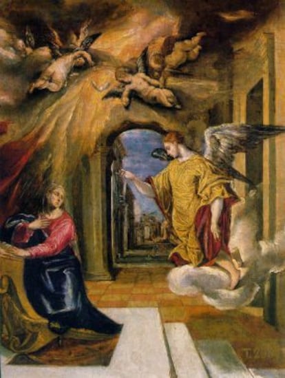 Una imagen de La anunciación de El Greco.