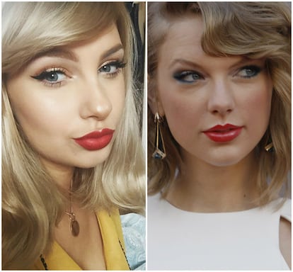 Taylor Swift y Laura Miriam son casi como dos gotas de agua, al menos, en Instagram. La doble de la cantante ha llenado su red social con imágenes en las que demuestra su gran parecido con Swift. También comparte post de la intérprete. 