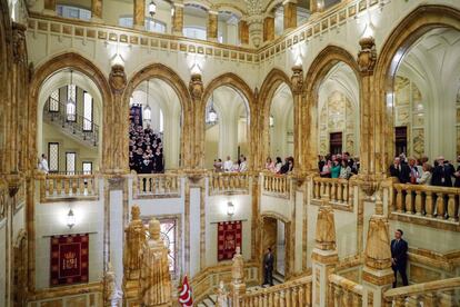 Momento de la inauguración el pasado jueves, en el Museo Naval, de la exposición 'Fuimos los primeros. Magallanes, Elcano y la primera vuelta al mundo', a la que exisitió el rey Felipe VI .