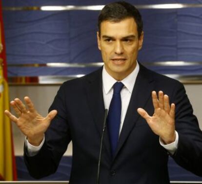 Socialist leader Pedro Sánchez in Congress on Friday.