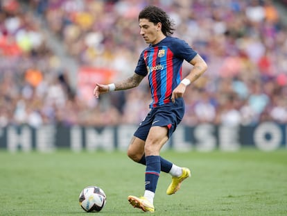 Héctor Bellerín, durante un partido de Liga en el Camp Nou.