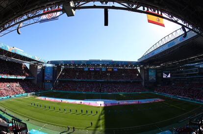 Vista general del estadio donde se disputa el encuentro de octavos de final.