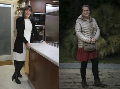 Las militantes de ERC, Clara Palau (izq.) y Fina Campàs (der.)