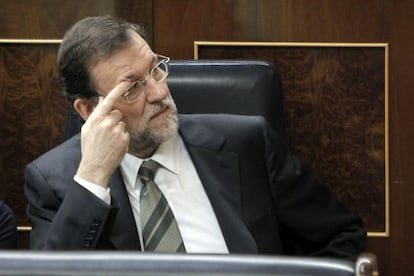 El presidente del Gobierno, Mariano Rajoy, en el Congreso de los Diputados