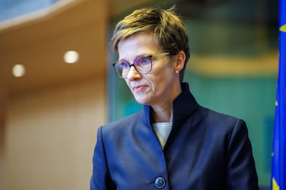 La vicepresidenta del Bundesbank, Claudia Buch, en su audiencia en el Parlamento Europeo.