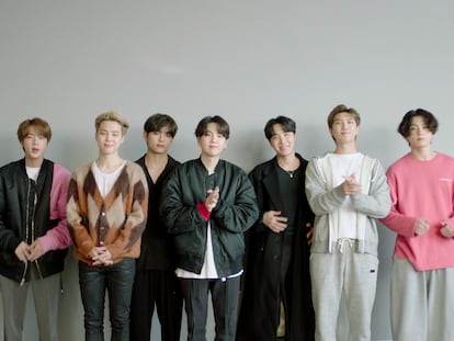 La banda surcoreana de k-pop BTS en una imagen de 2020