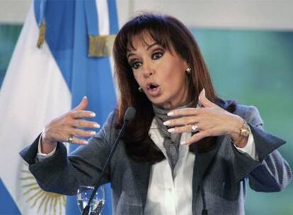 Cristina Fernández, el sábado, durante su primera conferencia de prensa desde que asumió la presidencia.