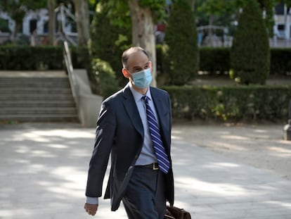 Manuel Morocho, inspector jefe de la Policía, a su llegada este martes a la Audiencia Nacional.