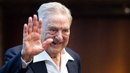 O investidor e filantropo George Soros, em uma conferência.