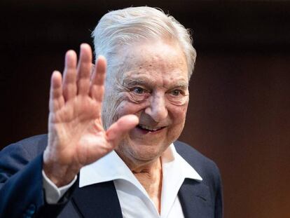 O investidor e filantropo George Soros, em uma conferência.