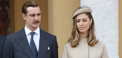 Pierre Casiraghi y Beatrice Borromeo en el día nacional de Mónaco en noviembre.