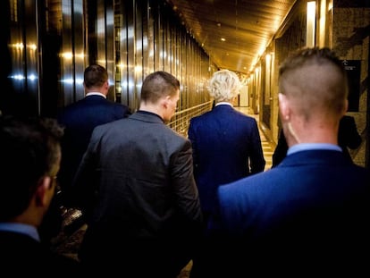 El l&iacute;der del Partido por la Libertad, Geert Wilders, tras conocer su derrota en las elecciones de 2017.